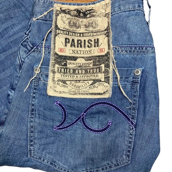 NWT Parish Nation Light Washed Denim Jean 38x35 - Picture 2 of 14